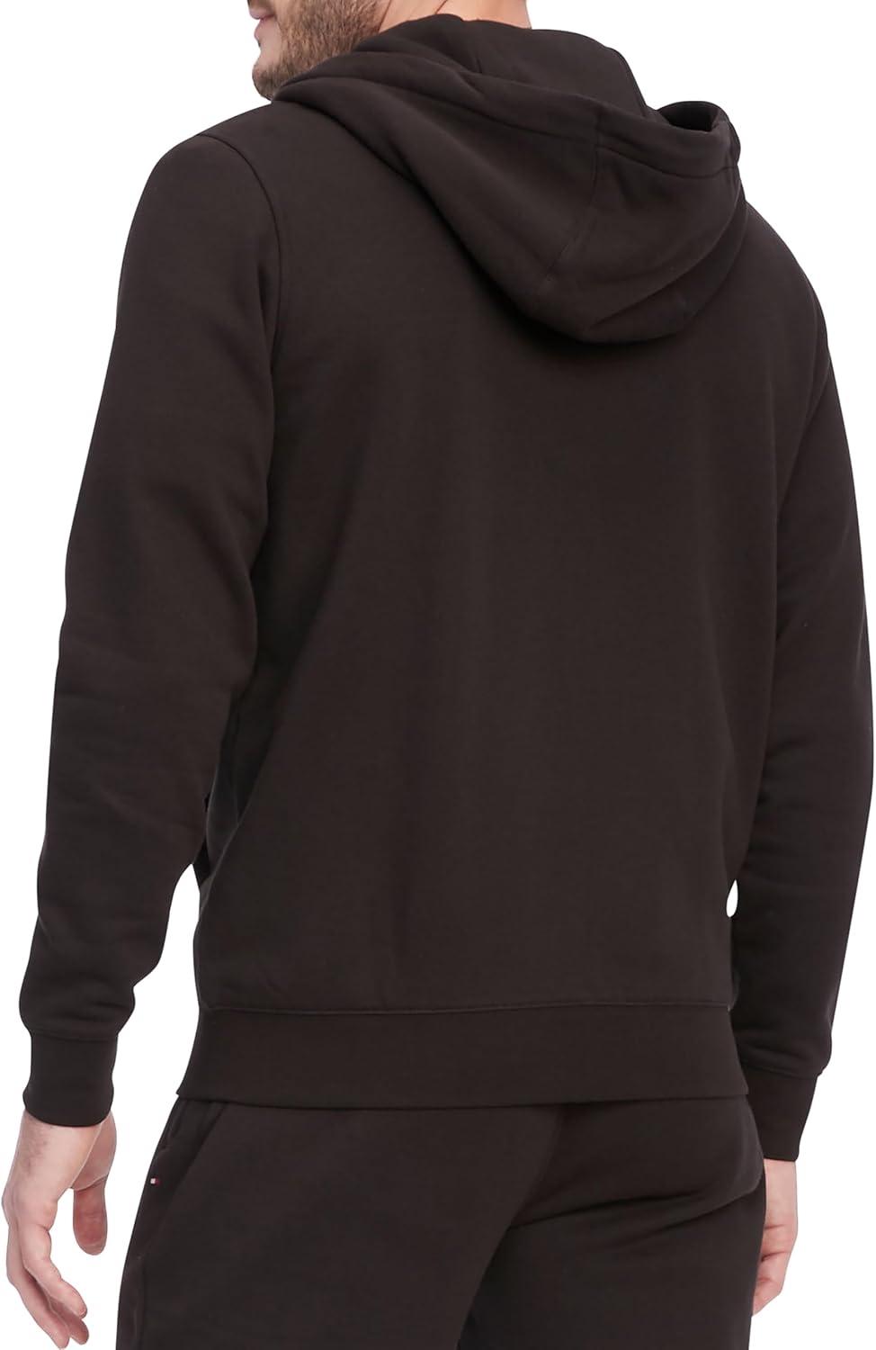 imageTommy Hilfiger mens Medium Weight Fleece Full Zip Up HoodieBlack