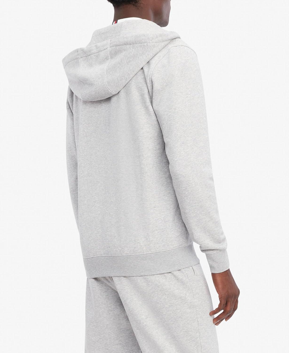imageTommy Hilfiger mens Medium Weight Fleece Full Zip Up HoodieLight Grey Heather