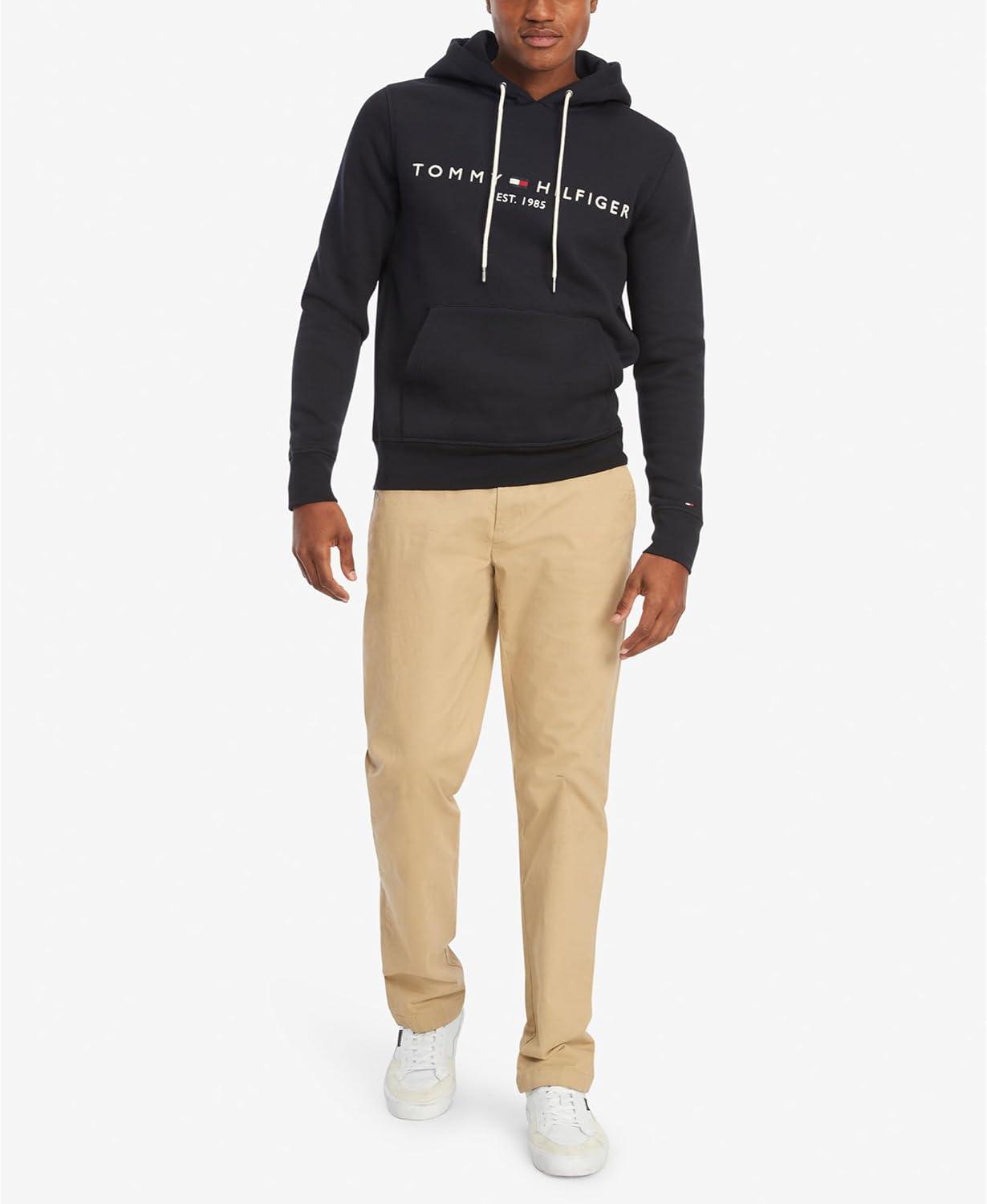 imageTommy Hilfiger mens Medium Weight Fleece Hoodie Sweatshirt With Embroidered Logo Also Available in Big ampamp TallDesert Sky