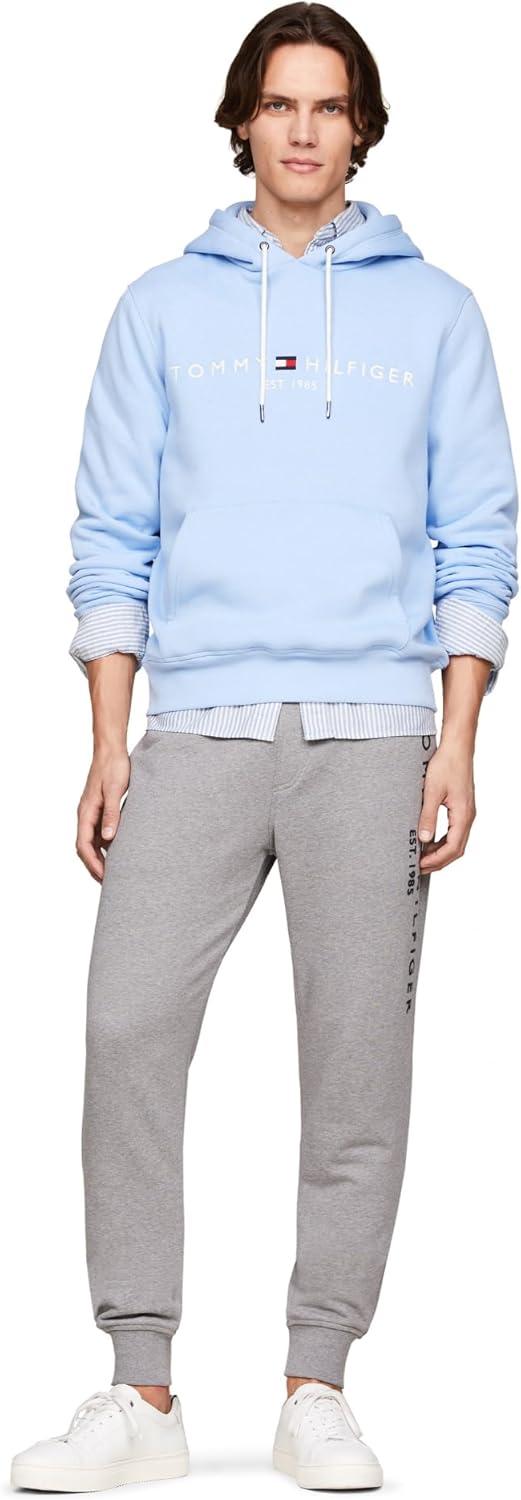 imageTommy Hilfiger mens Medium Weight Fleece Hoodie Sweatshirt With Embroidered Logo Also Available in Big ampamp TallVessel Blue
