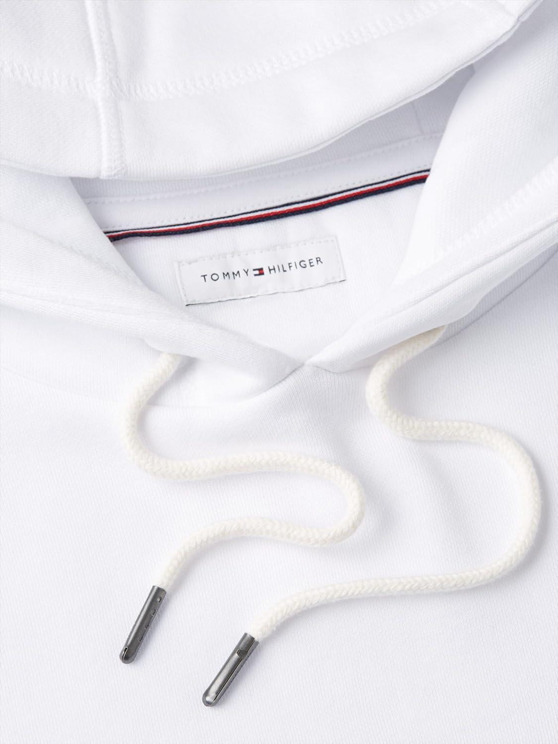imageTommy Hilfiger mens Medium Weight Fleece Hoodie Sweatshirt With Embroidered Logo Also Available in Big ampamp TallWhite