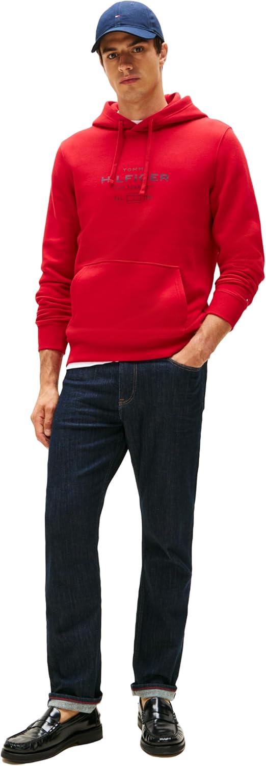 imageTommy Hilfiger mens Medium Weight Hoodie With Signature Printed Graphic LogoMedium Red
