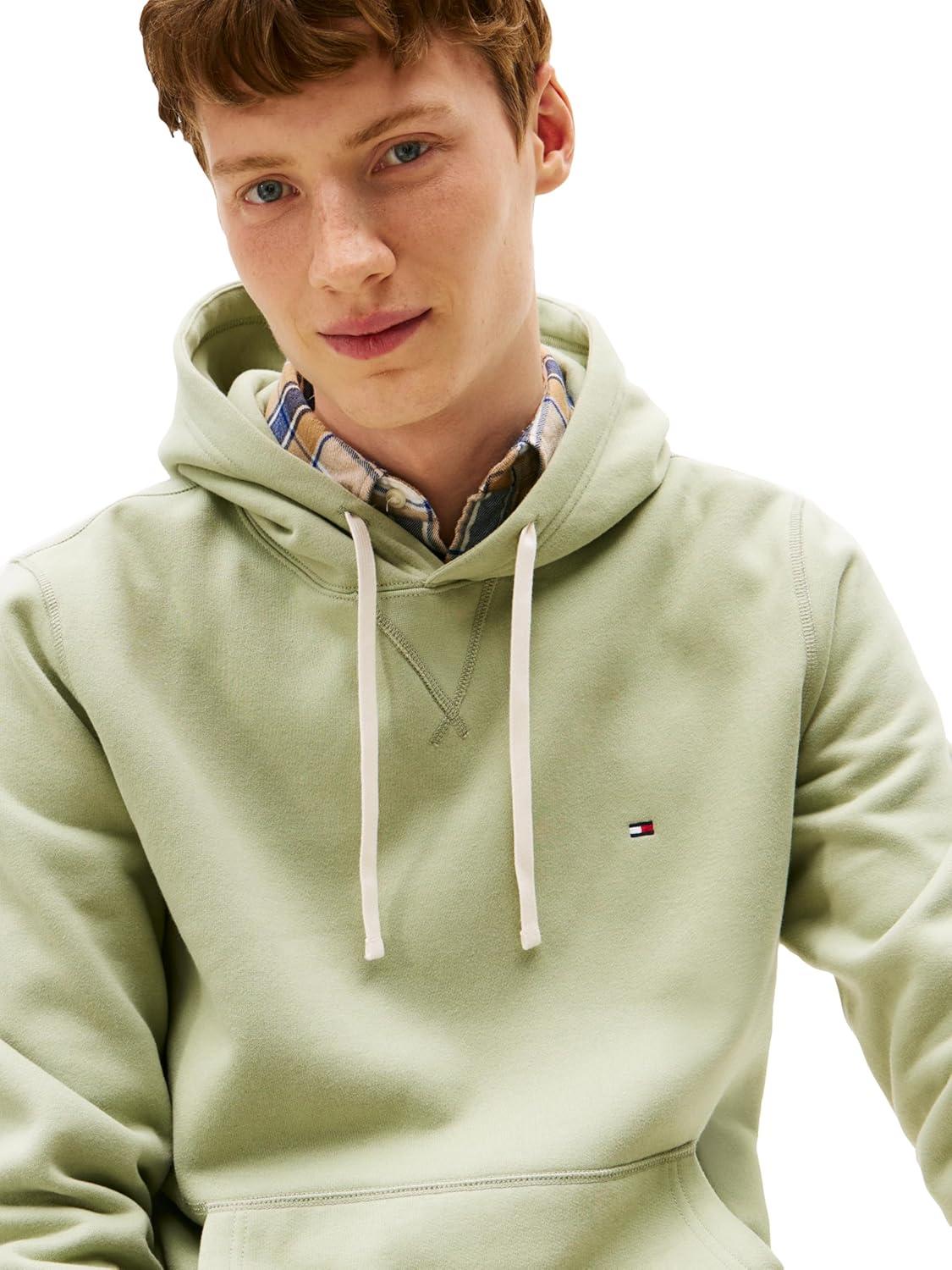 imageTommy Hilfiger mens Medium Weight Solid Fleece Hoodie Sweatshirt Also Available in Big ampamp TallEarth Sage