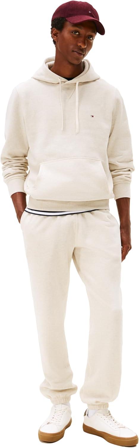imageTommy Hilfiger mens Medium Weight Solid Fleece Hoodie Sweatshirt Also Available in Big ampamp TallHeathered Oatmilk