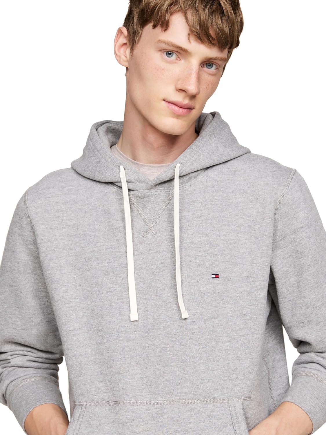 imageTommy Hilfiger mens Medium Weight Solid Fleece Hoodie Sweatshirt Also Available in Big ampamp TallMedium Grey Heather