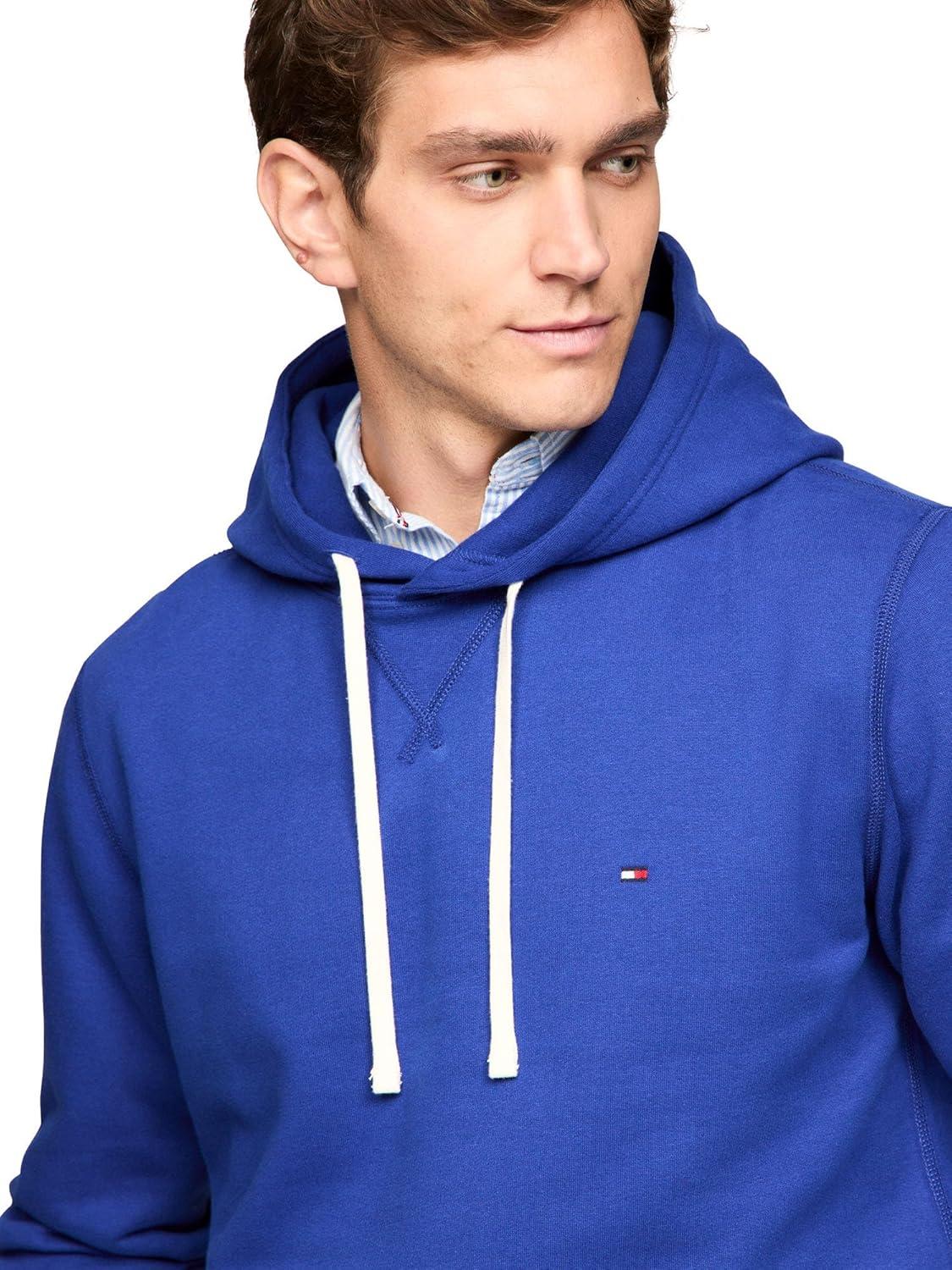 imageTommy Hilfiger mens Medium Weight Solid Fleece Hoodie Sweatshirt Also Available in Big ampamp TallWedge Blue