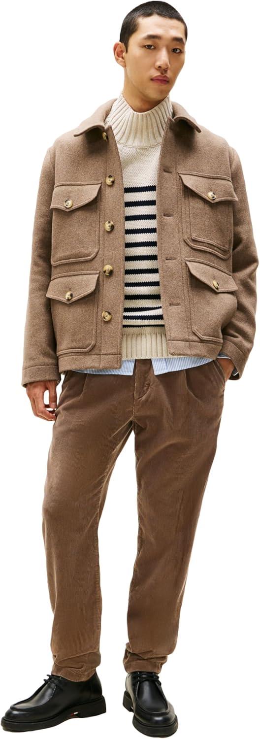 imageTommy Hilfiger mens Wool Jacket With Four Pocket and Button DetailsCoastal Taupe
