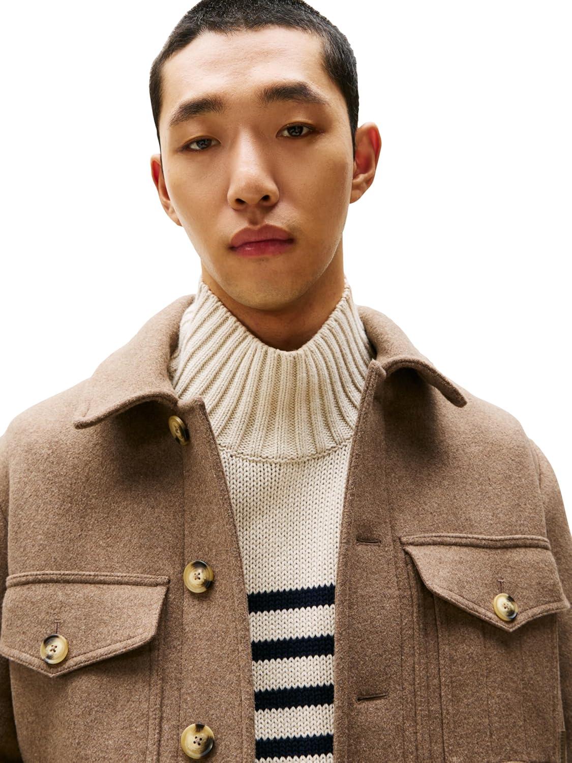 imageTommy Hilfiger mens Wool Jacket With Four Pocket and Button DetailsCoastal Taupe