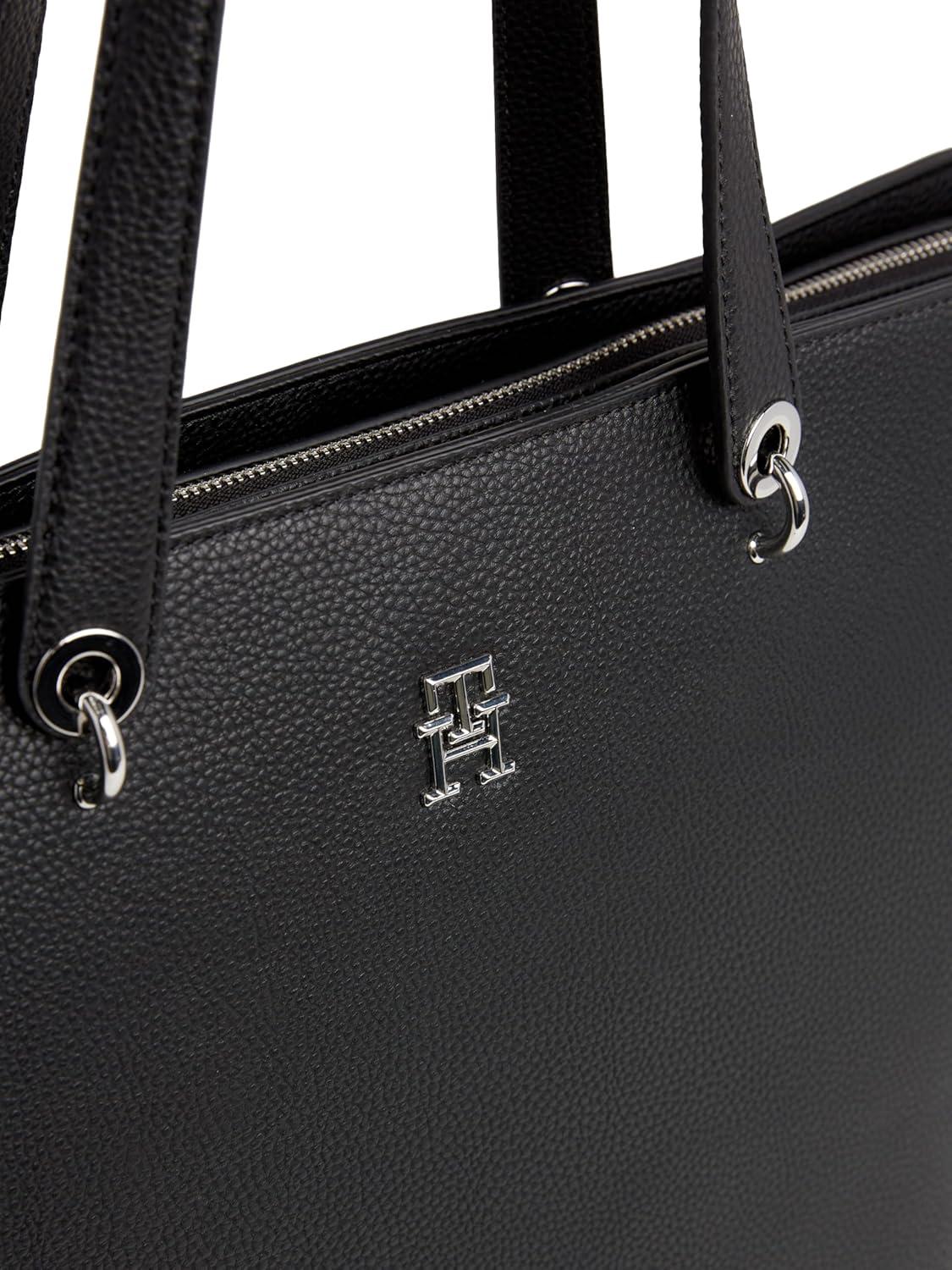 imageTommy Hilfiger womens Emblem Tote Bag With ZipperBlack