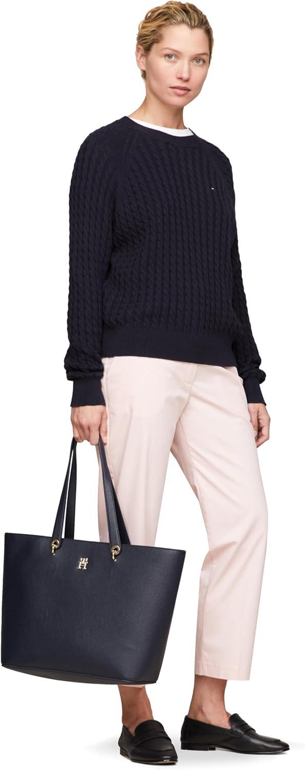 imageTommy Hilfiger womens Emblem Tote Bag With ZipperSpace Blue