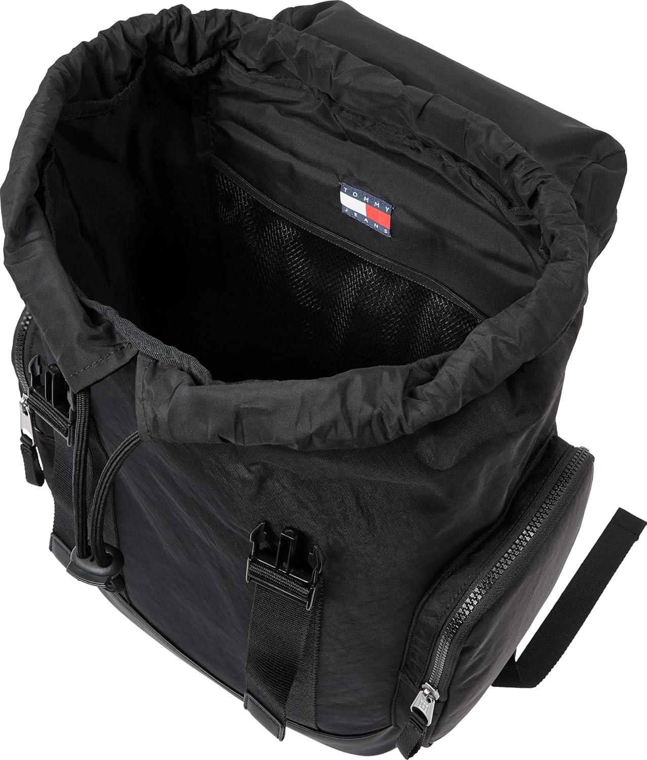 imageTommy Jeans Mens Daily Elevated Flap Backpack BlackBlack