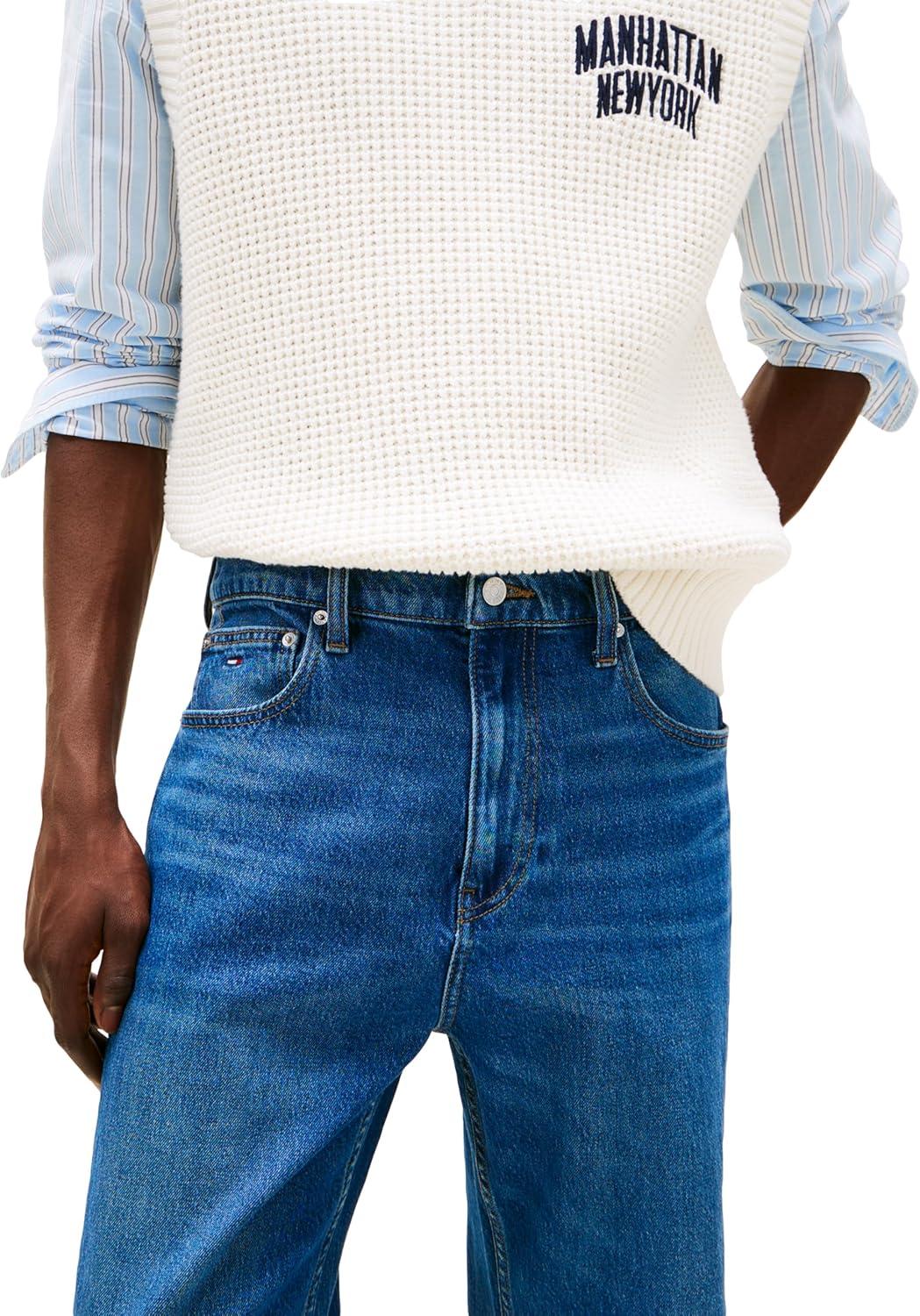 imageTommy Jeans Mens Regular Straight Stretch JeansDenim Dark