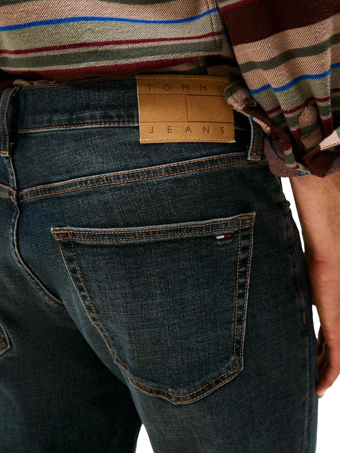 imageTommy Jeans Mens Regular Straight Stretch JeansDenim Dark Wash