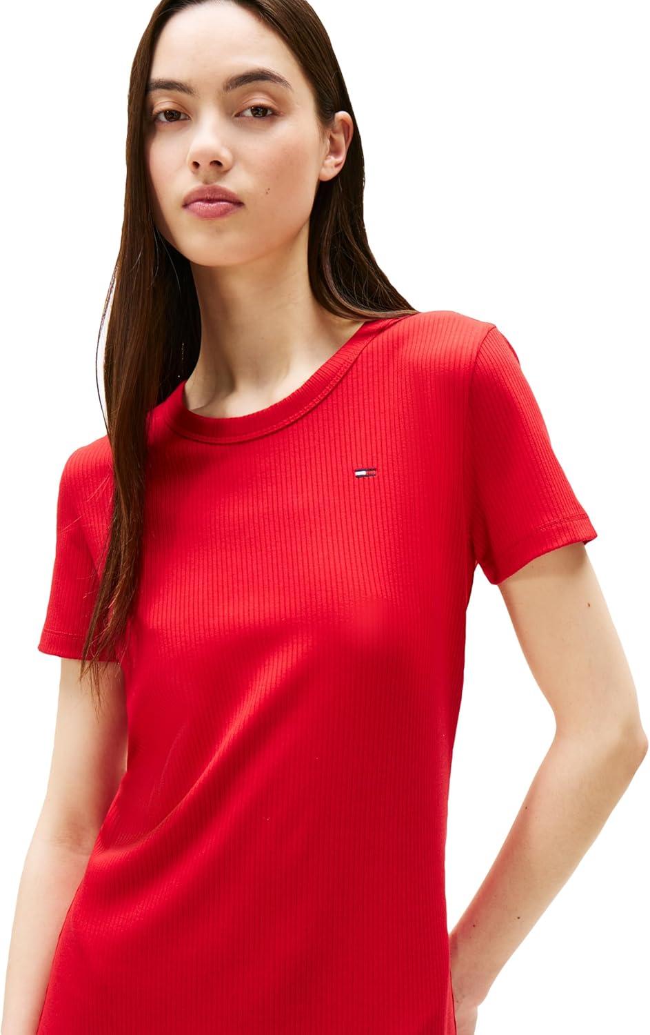 imageTommy Jeans Womens Bodycon Midi Dress with Logo DetailSapphire Red