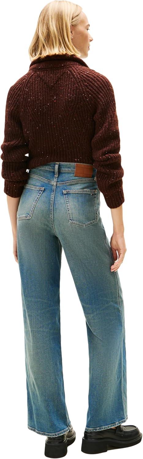 imageTommy Jeans Womens Claire High Rise Wide Leg JeansDenim Dark