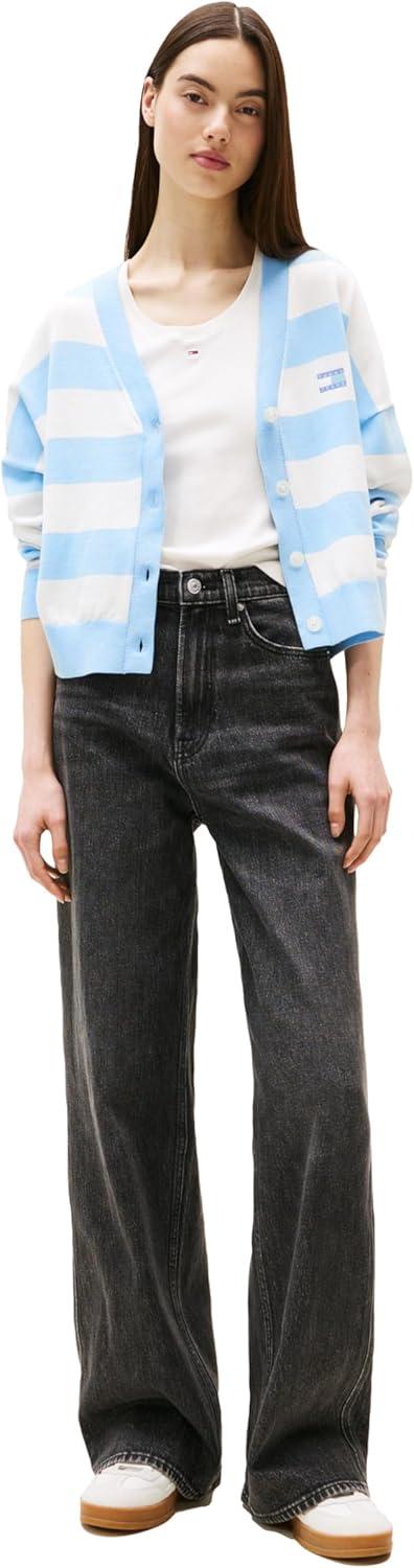 imageTommy Jeans Womens Claire High Rise Wide Leg JeansDenim Washed Black