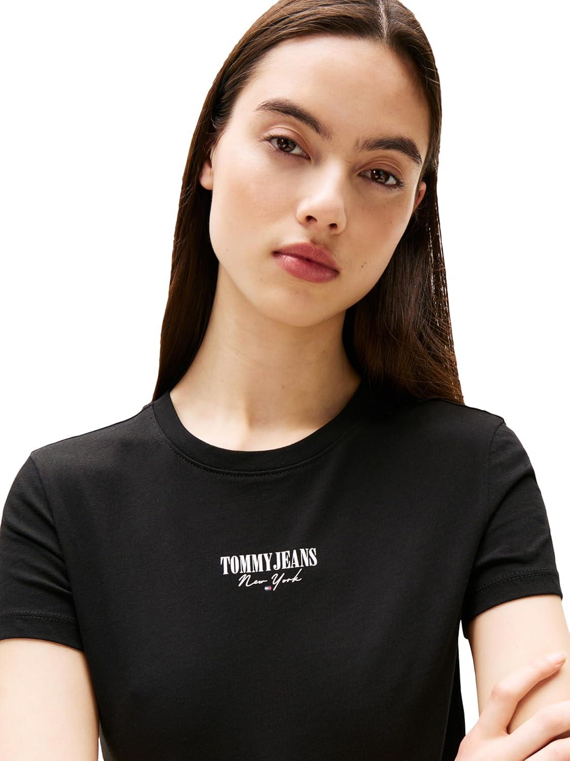 imageTommy Jeans Womens Graphic Tee with Printed Logo DesignBlack