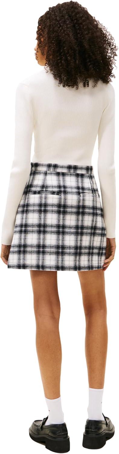 imageTommy Jeans Womens High Waist Aline Mini Skirt with Pocket and Embellished LogoEcru