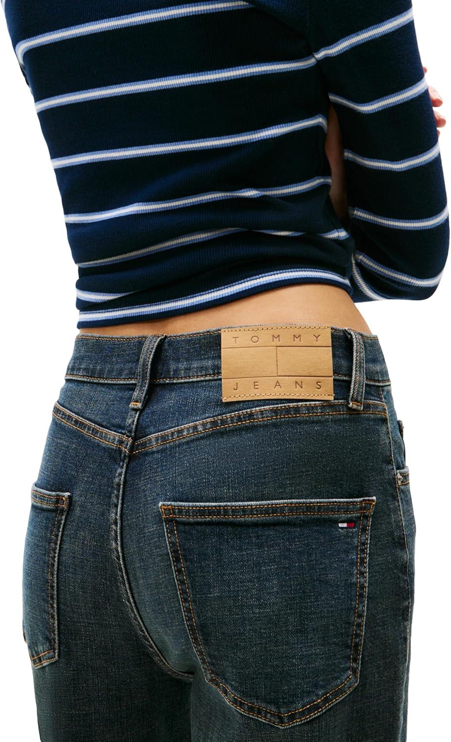imageTommy Jeans Womens Layla High Rise Slim Straight JeansDark Wash