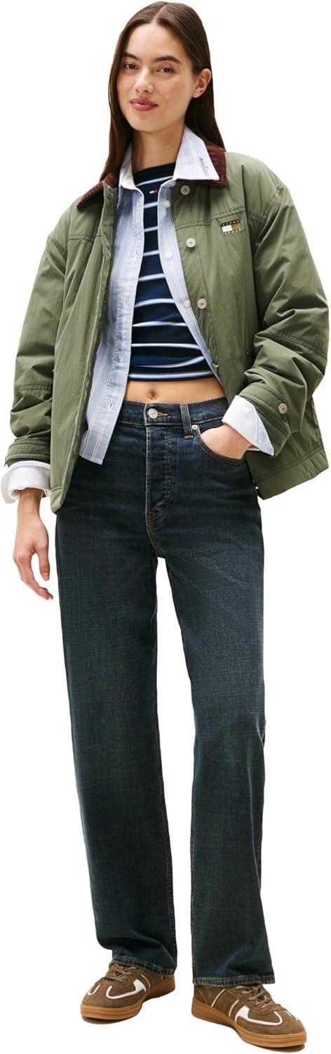 imageTommy Jeans Womens Layla High Rise Slim Straight JeansDark Wash