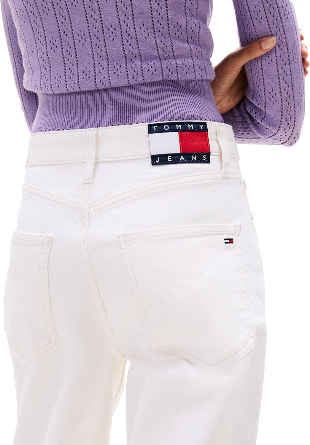 imageTommy Jeans Womens Layla High Rise Slim Straight JeansDenim White