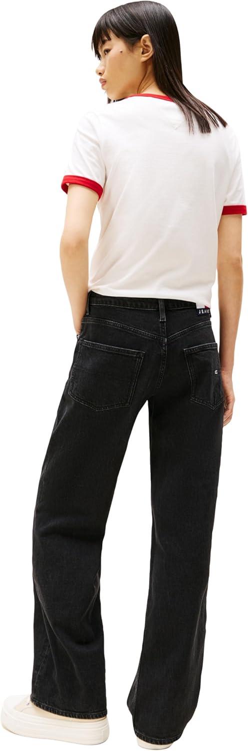 imageTommy Jeans Womens Mia Mid Rise Relaxed Straight JeansDenim Black