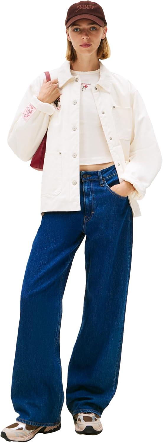 imageTommy Jeans Womens Mia Mid Rise Relaxed Straight JeansDenim Dark
