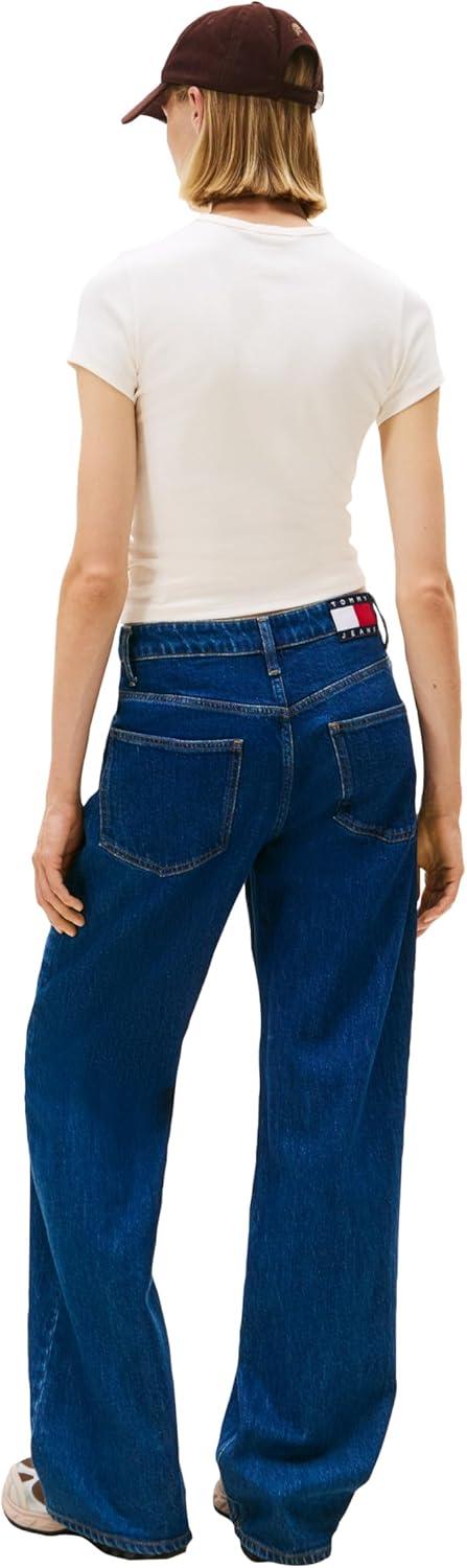imageTommy Jeans Womens Mia Mid Rise Relaxed Straight JeansDenim Dark
