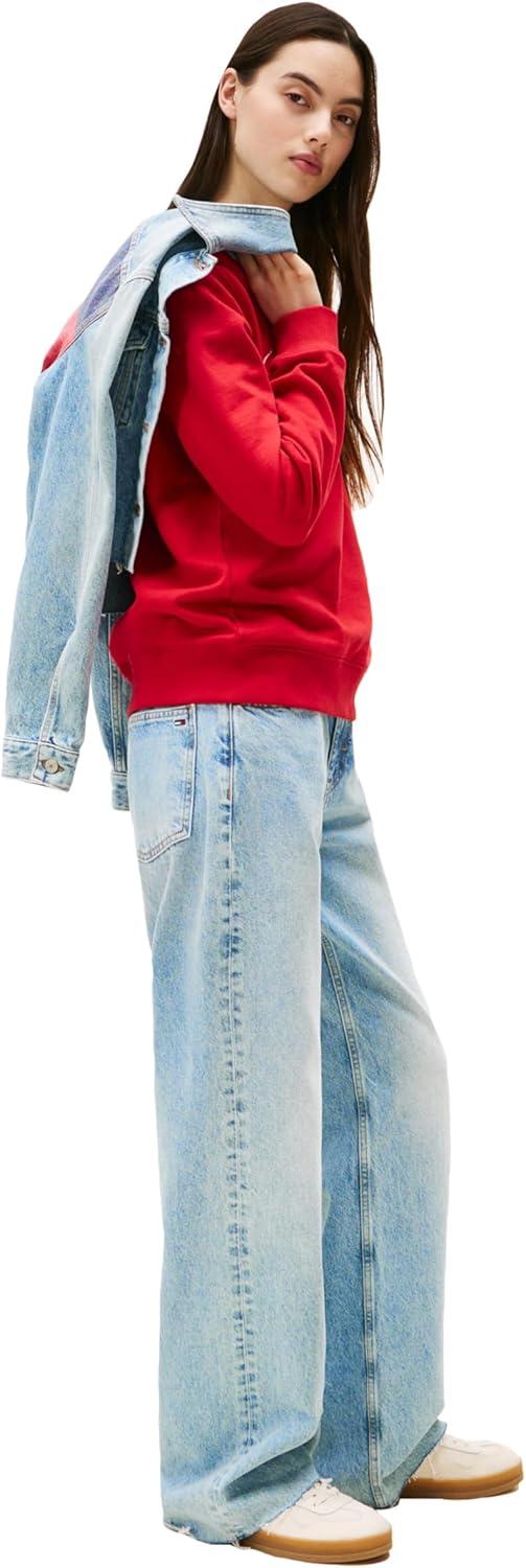 imageTommy Jeans Womens Mia Mid Rise Relaxed Straight JeansDenim Mid Light Blue