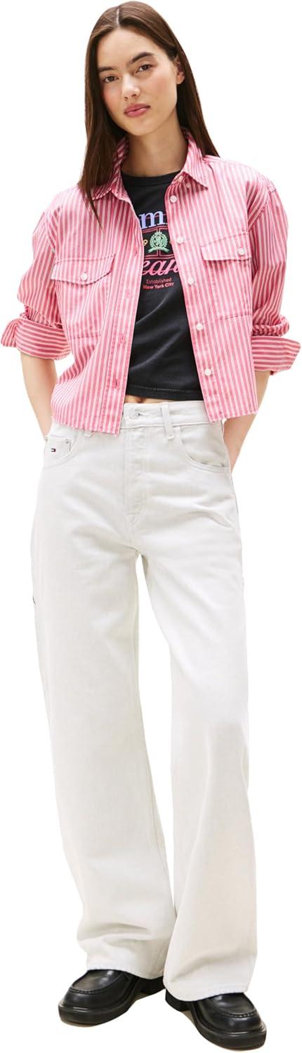 imageTommy Jeans Womens Mia Mid Rise Relaxed Straight JeansDenim White