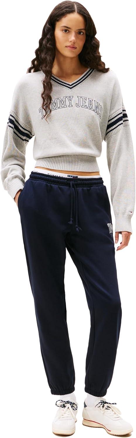 imageTommy Jeans Womens Regular Logo Jogger Sweatpants with Drawstring TiesDesert Sky