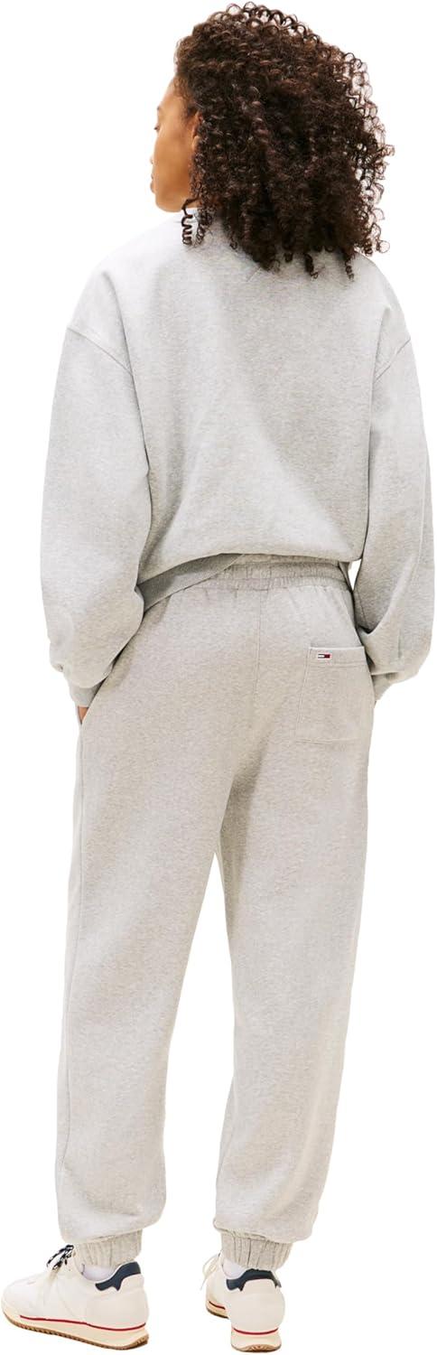 imageTommy Jeans Womens Regular Logo Jogger Sweatpants with Drawstring TiesLight Grey Heather