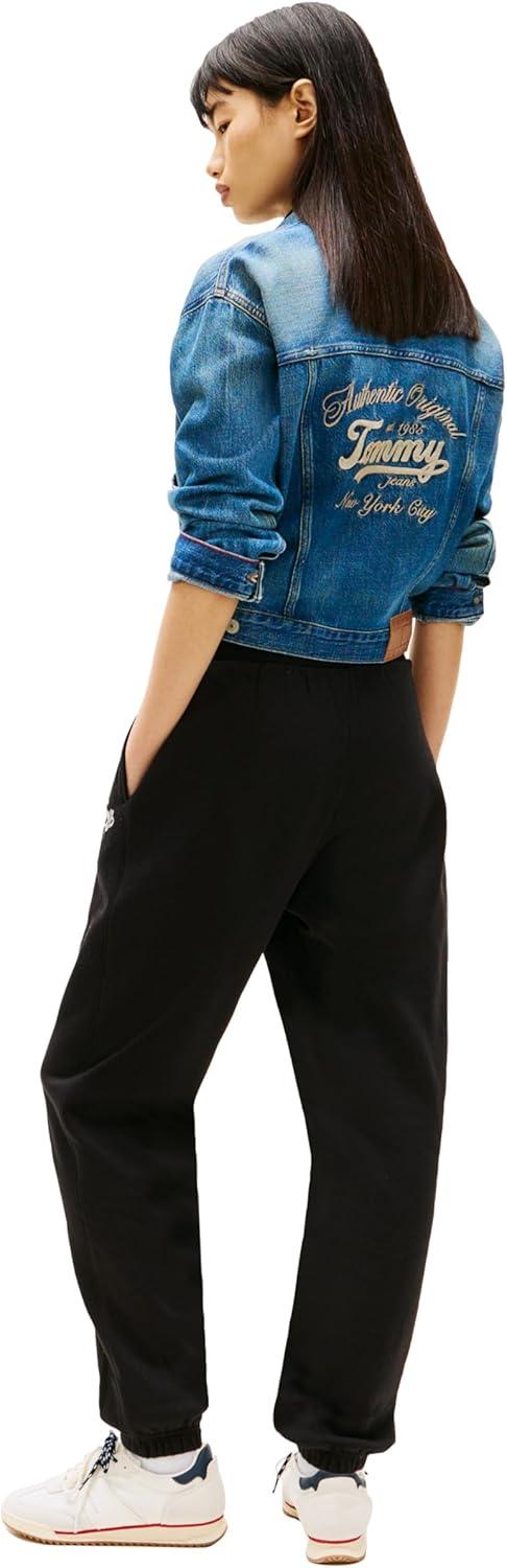 imageTommy Jeans Womens Relaxed Printed Logo Jogger SweatpantsBlack