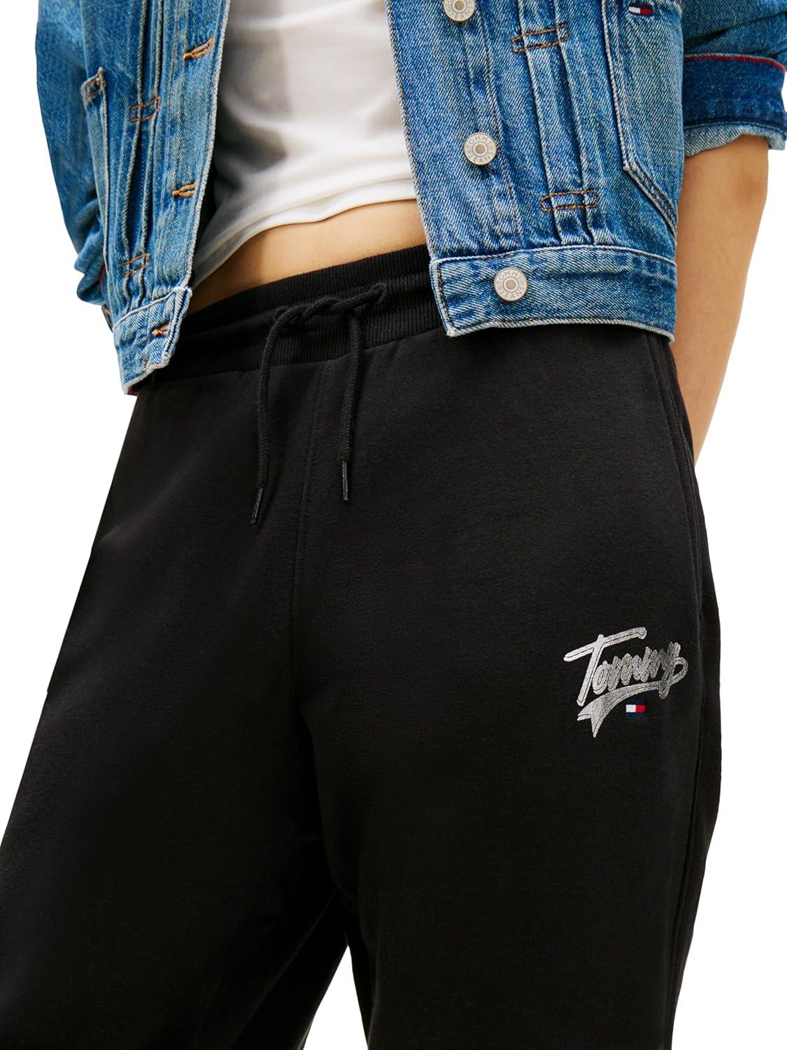 imageTommy Jeans Womens Relaxed Printed Logo Jogger SweatpantsBlack