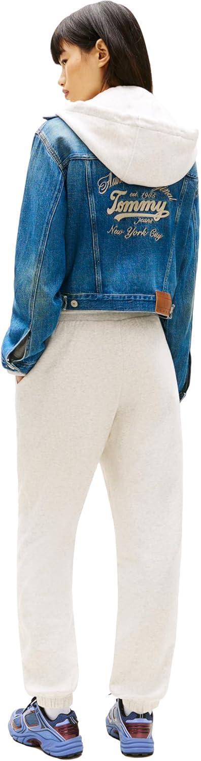 imageTommy Jeans Womens Relaxed Printed Logo Jogger SweatpantsLight Grey Heather