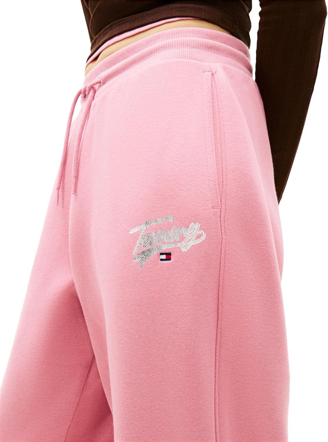 imageTommy Jeans Womens Relaxed Printed Logo Jogger SweatpantsMystic Pink