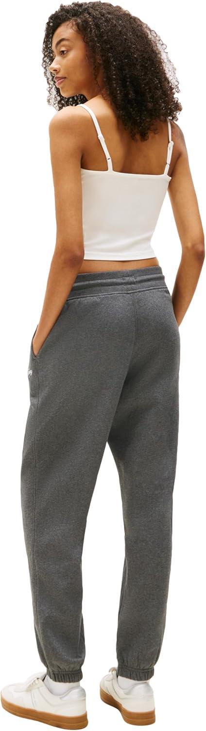 imageTommy Jeans Womens Relaxed Script Logo Jogger Sweatpants with Drawstring TiesDark Grey Heather