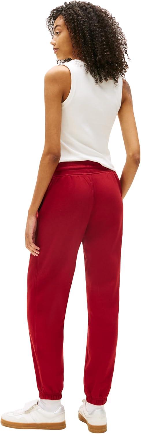 imageTommy Jeans Womens Relaxed Script Logo Jogger Sweatpants with Drawstring TiesRegatta Red
