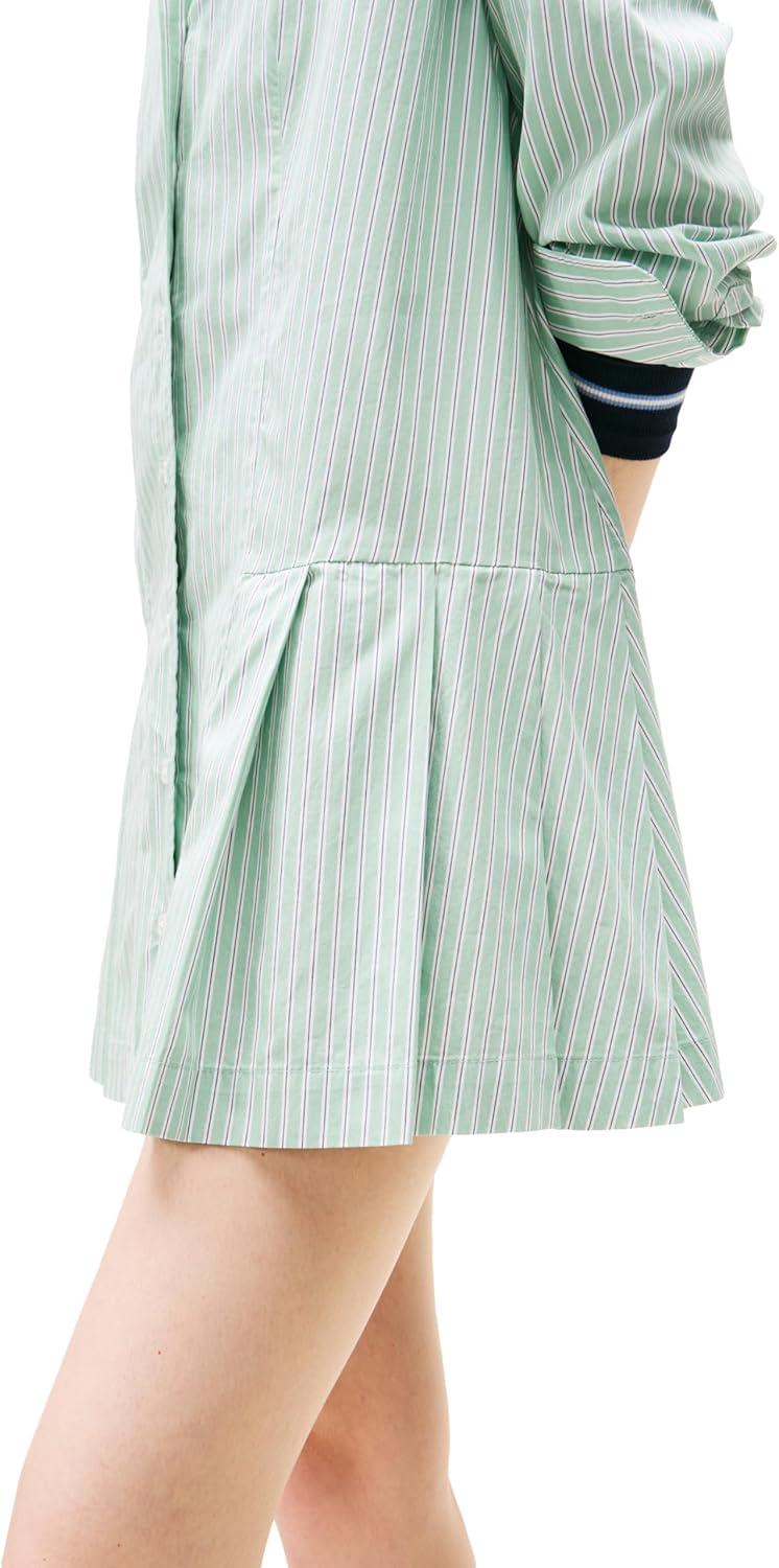 imageTommy Jeans Womens Shirt Dress with Embroidered Crest LogoCloudy Jade Stripe