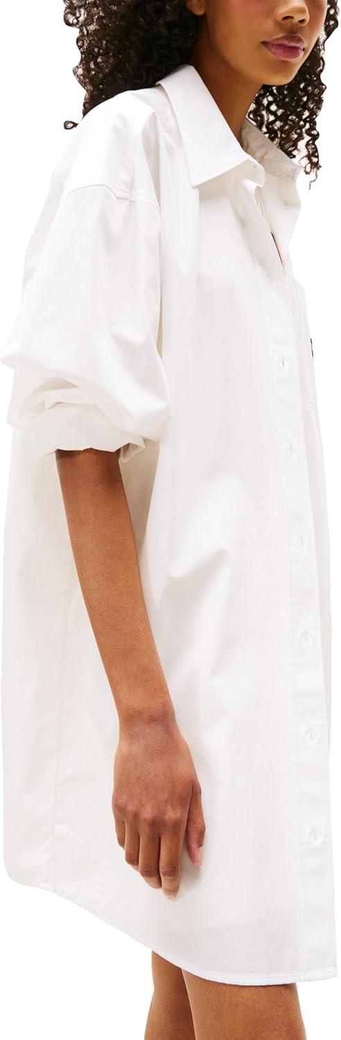 imageTommy Jeans Womens Shirt Dress with Flag LogoEcru