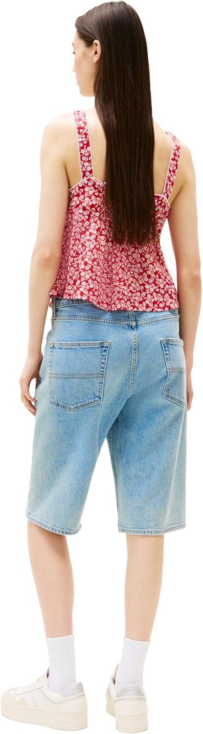 imageTommy Jeans Womens Sleeveless Shirt with Floral DesignRed Small Flowers