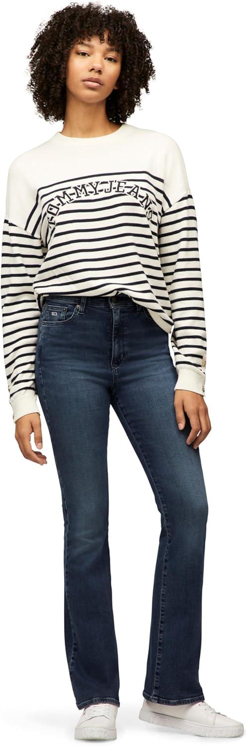 imageTommy Jeans Womens Sylvia High Rise Flare JeansDenim Washed Blue Black