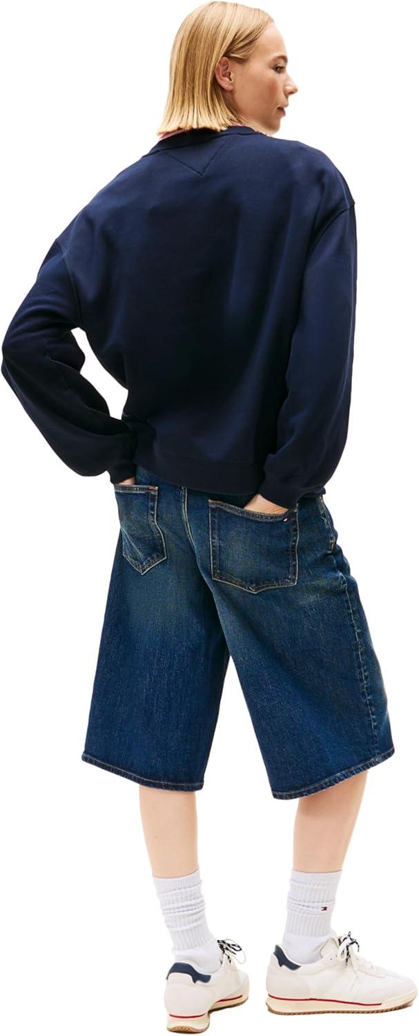 imageTommy Jeans womens Medium Weight Pullover Crewneck With Printed LogoDesert Sky