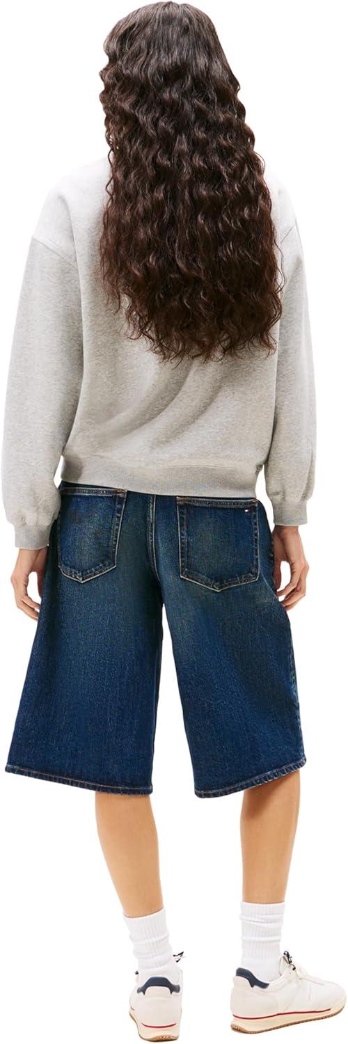 imageTommy Jeans womens Medium Weight Pullover Crewneck With Printed LogoLight Grey Heather