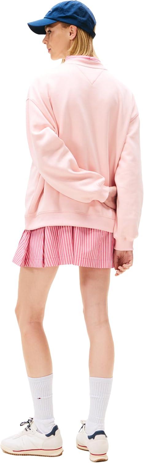 imageTommy Jeans womens Medium Weight Pullover Crewneck With Printed LogoPink Dream