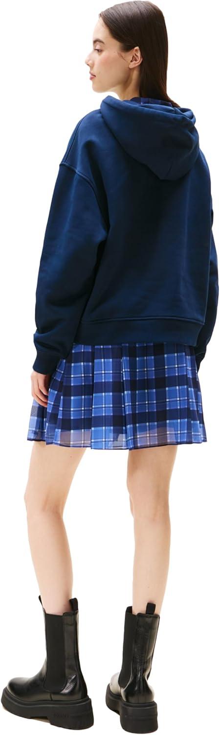 imageTommy Jeans womens Medium Weight Pullover Hoodie With Embroidered Flag LogoDark Night Navy