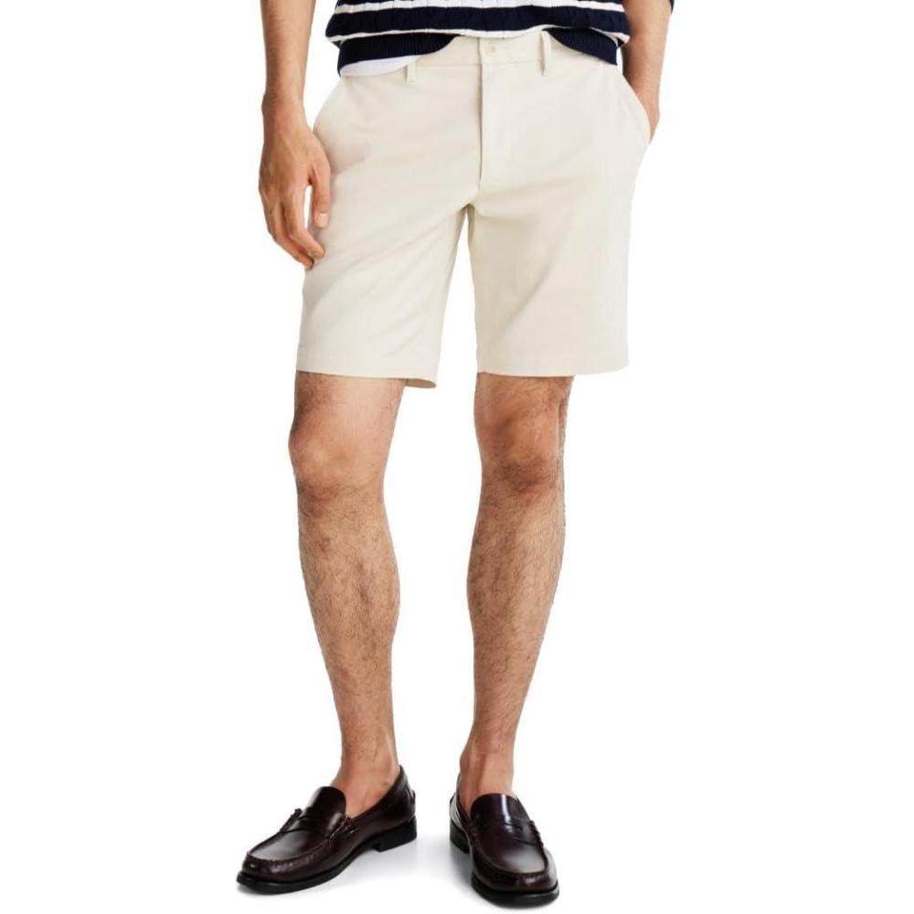 imageTommy Hilfiger Mens Casual Cotton Shorts 9 Inch with Stretch Also Available in Big and TallBleached Stone