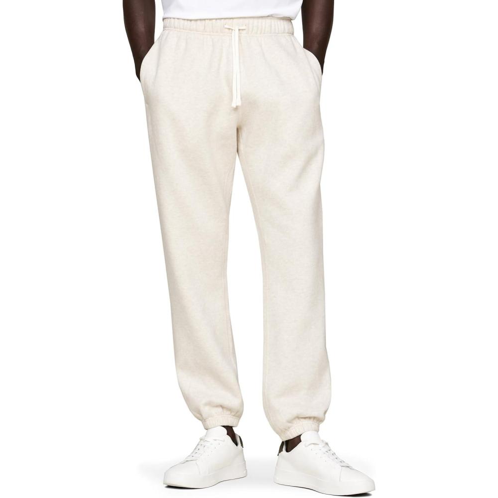 imageTommy Hilfiger Mens Casual Fleece Lined Jogger Sweatpants Also Available in Big ampamp TallHeathered Oatmilk