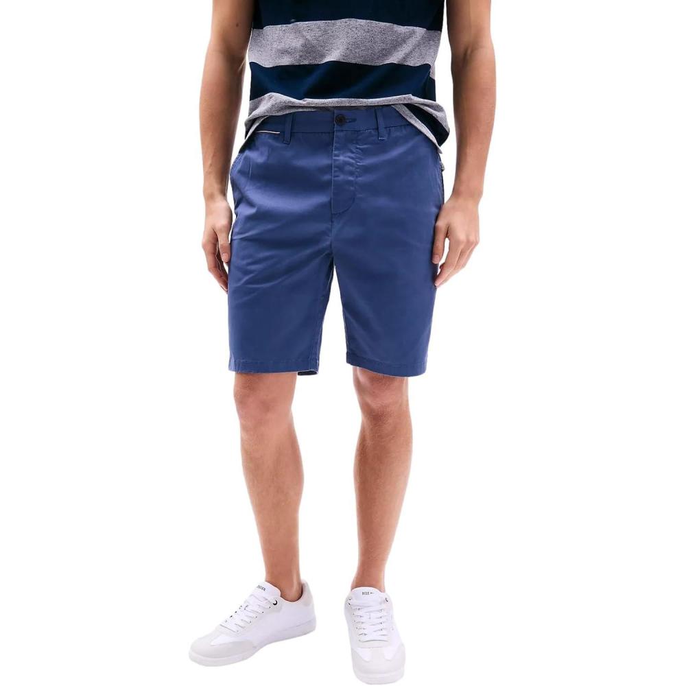 imageTommy Hilfiger Mens Casual Stretch 9 Inseam Chino ShortsTh Faded Indigo