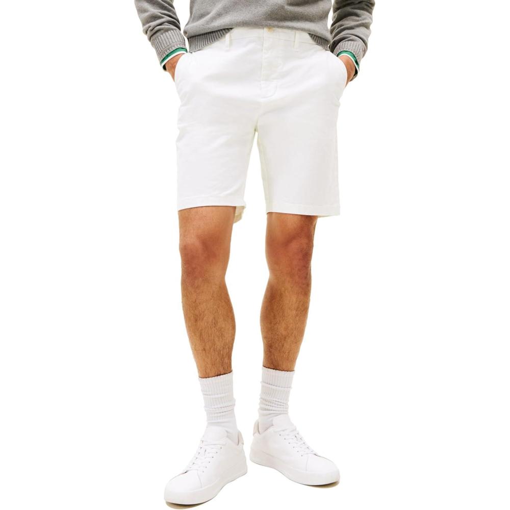 imageTommy Hilfiger Mens Casual Stretch 9 Inseam Chino ShortsWhite